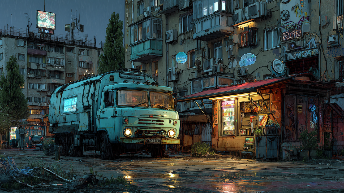post-Soviet cyberpunk:a truck