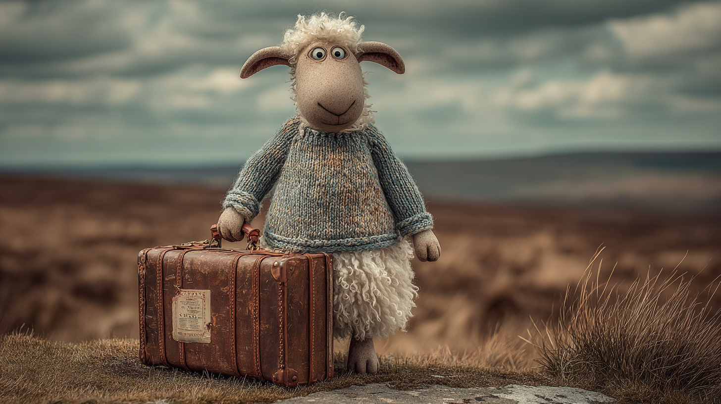 I carry many things, yet it is the woolly friend at my side and the open sky ahead that turn the weight into a song.