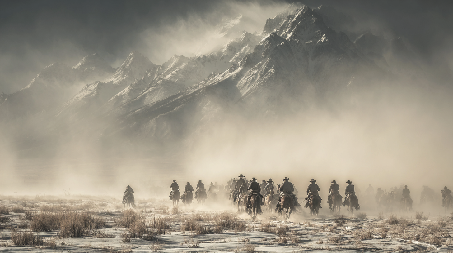 Mountain sunrise. A cowboy silhouette against an endless sky. A cattle drive through a valley untouched by modern development. These are images of the American West myth, drawn from the paintings of Frederic Remington and the films of John Ford.